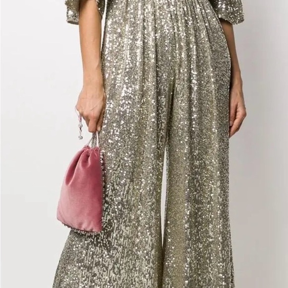 Pinko Pants - Pinko Glittering Silver Jumpsuit